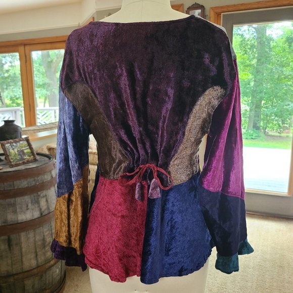 Velvet Patchwork Blouse - Picture 2 of 4